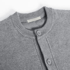 Threebooy Simple Elegant Cardigan Personalized Solid Color Round Neck Sweater Jacket Autumn Winter Loose Knitted Cardigan Cityboy Knitwear