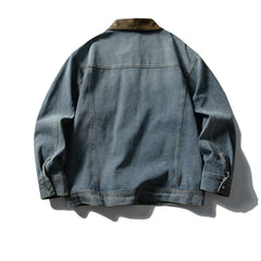 Threebooy Vintage Pockets Denim Jackets Mens Streetwear Punk Y2k Cargo Coats Harajuku Loose Casual Hip Hop Washed Jeans Jackets Male