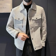 Threebooy Striped Spring Autumn Male Coats Winter Sales Harajuku Men's Jackets Aesthetic Luxury Designer Vintage Trendy
