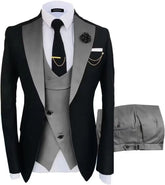 Threebooy 3 Piece Slim Fit Men's Wedding Prom Dress Formal Business Suit