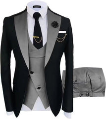 Threebooy 3 Piece Slim Fit Men's Wedding Prom Dress Formal Business Suit