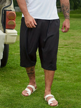 Threebooy plus Size Men's Casual 7/8 Length Pants Suitable for Daily Summer Wear Breathable Loose Comfortable Loose Fit Chinos