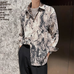 Threebooy Floral Print Casual Shirts For Men Clothing Vintage Man Shirt Long Sleeve 3XL-M 2023 New Arrivals camisas de hombre