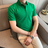 Threebooy New Cotton Men's Polos Solid Color Classic Polo Shirt Men Short Sleeve Top Quality Casual Business Social Polo Men 3XL