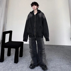 Threebooy Men's Black Denim Hoodie & Jeans Set