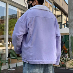Threebooy Men Autumn Winter Thicken Warm slim fit Corduroy Jackets Men's Outwear Hip Hop Coat Male Teen Casual Jacket Colorful S-5XL