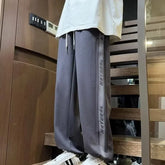 Threebooy Draped Men's Sweatpants Thin Plain Summer Goth Straight Trousers Male Sports Pants Retro Streetwear Loose Jogging Pas Cher