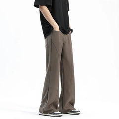 Threebooy American style high street black spring autumn slightly flared trousers for men with high-end hanging casual feel