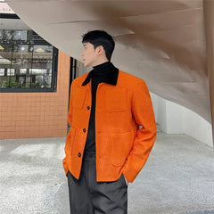Threebooy Men's Citrine Tweed Coat