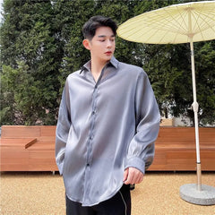 Threebooy New Summer Tops Handsome Fashionable Shirts Men's Long-sleeved Summer Tulle Tops Versatile Casual Sunscreen Aesthetic Academy