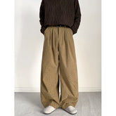 Threebooy Autumn Corduroy Pants Men Fashion Black Casual Pants Men Streetwear Hip-hop Loose Wide Leg Pants Mens Vintage Trousers M-3XL