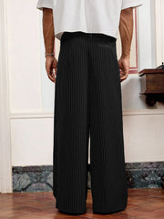 Threebooy plus Size Men's Casual Striped Suit Pants Leisure Wide Leg Trousers for plus Size Men