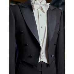 Threebooy Classic Elegant Black Men's two Pieces Set Suit Set Peak Lapel Male Blazer Pants Sets Slim Fit Bridegroom Wedding Banquet Suit