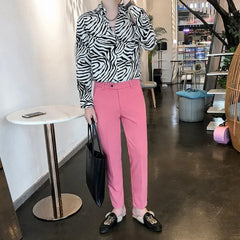 Threebooy Korean Version Zebra-stripe Sense of Design Trend Handsome Loose Hipster Retro Versatile Sexy Men's Shirt Spring Autumn