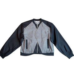 Threebooy Mens Autumn Jacket Woolen Patchwork Fake Two-Piece Zipper Contrast Color Casual Streetwear Male Top New Fashion Men'S Clothing