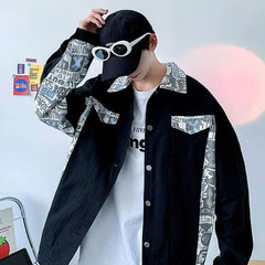 Threebooy Hooligan Handsome Street Bombing Denim Jacket Men Ins Trendy Versatile Loose Teenage New Super Hot Jacket
