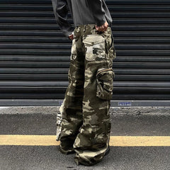 Threebooy American Street Three-Dimensional Pocket Straight Overalls For Men 2025 Spring Autumn Fashion Trend Loose Casual Flared Pants