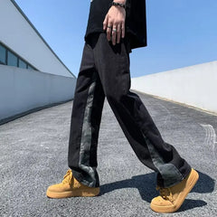 Threebooy Korean Fashion Black Baggy Flared Jeans Y2K Pants Men Clothing Straight New Casual Women Long Trousers Pantaloni Uomo