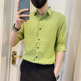 Threebooy Men's Business Casual Shirts/Male Spring Slim Fit Long Sleeve Shirts/Man High-End Clothing Tops Plus Size S-3XL
