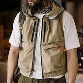 Threebooy Outdoor Quick Dry Men's Vest Multi-pocket Hooded Camping Fishing Mountain Waistcoat Tactical Hunting Sleeveless Jackets