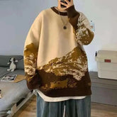 Threebooy New High-end Short Retro Lazy Style Sweater for Men
