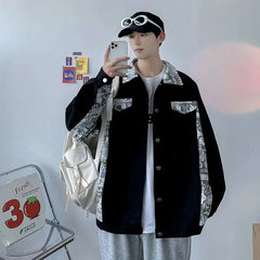 Threebooy Hooligan Handsome Street Bombing Denim Jacket Men Ins Trendy Versatile Loose Teenage New Super Hot Jacket