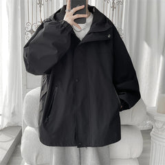 Threebooy Outerwear Loose Fitting Men Spring Jackets Men's Clothing Men's Korean Style Clothes Hoodie Popular Hooded Coats