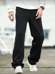 Threebooy Men's Wide Leg Jeans - Oversized Straight Fit Denim Pants with Casual Drop Crotch
