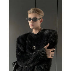 Threebooy Y2K Knitted Sweater Men's Autumn Winter New Style Solid Color Casual Soft Loose Top