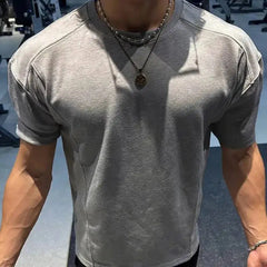 Threebooy American-style Trendy Short-sleeve Men's Summer T-shirt Deconstructed Patchwork Design Slim-fit Inner Layer Tops