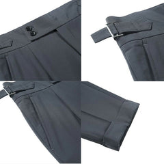 Threebooy Men's Luxury Button-down Draped Baggy Suit Pants Casual Solid Color Straight Premium Elegant Dress Pants New Spring