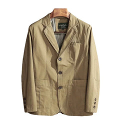 Threebooy New European Plus Size Men's Jacket Elegant Italian Style Gentleman Business Lapel Loose Casual Slim Fit Three Buttons Blazer