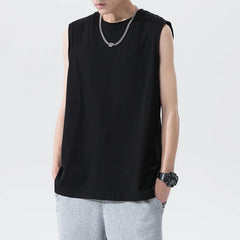 Threebooy New Arrival Men's Sleeveless T Shirt Summer Fashion Solid O Neck Sleeveless T Shirts Men Women Cotton Casual Loose Street Tops