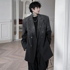 Threebooy Men's Harajuku Oversized Gradient Blazer