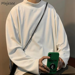 Mock Hoodies Men Thicker Keep Warm Basics Solid Baggy Fashionable 3 Colors Harajuku Tops Stylish Couples Blusas Hombre New