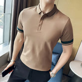 Threebooy New Summer Men Polo Shirt Printed Fashion Lapel Breathable Casual Tees Tops Short Sleeve Hip Hop Polos Shirts S-4XL