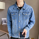 Threebooy Plus Size Button Denim Jackets Man Casual Designer Joker Fashion in Lowest Price Korean Popular Clothes New Cowboy Coat for Men