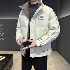 Threebooy Fashion Winter Men's Casual Hooded Duck Down Jackets Loose Windproof Warm Puffer Coats Streetwear Down-Filled Clothes
