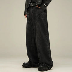 Threebooy Casual 90s Streetwear Autumn and Winter American Niche Loose Pants Men's High-end plus Size Jeans