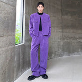 Threebooy Men's Daily Blazer & Wide Leg Pants 2-Piece Set