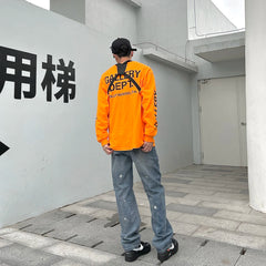 Threebooy Men's Good Quality Washed Straight Casual Pants Loose Dyed Letter Embroidered Baggy Homme Jeans Biker Denim Blue Trousers