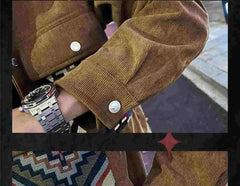 Threebooy Trendy Brand Handsome Corduroy Jacket Men Trendy Casual Embroidered Jacket New Men Clothing Jackets