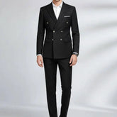 Threebooy Luxury Men's Suits 2 Pieces Double Breasted Classic Style High Quality Fashion For Tuxedos Wedding Groom Business Prom