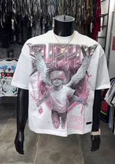 Threebooy Sweet Child Printed Aesthetic Pattern Light Color Basic Daily Half Sleeve Tops Casual Sports Preppy Style Style Cotton T-shirts