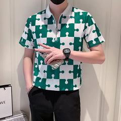 Threebooy Clothing Casual Short-sleeved Summer Polo Shirts for Men/Male Slim Fit Printing Business Polo Shirts M-3XL