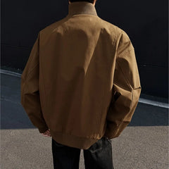Threebooy New Spring Autumn Men's Bomber Jackets solid Casual Male Outwear Windbreaker Jacket Mens Zipper Baseball Uniform Coats Clothing