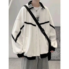 Threebooy New Korean Style Men's Jacket Casual Loose Fit Versatile Hong Kong Style Baseball Uniform Top For Spring And Autumn