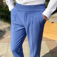 Threebooy High Quality British Gentlemen Business Casual Slim Fit Pants Men Dress Pants Solid All Match Formal Wear Office Trousers