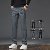Threebooy Spring Autumn Straight Casual Pants for Men's Clothing Solid Color Classic Regular Comfortable Slim Male Trousers