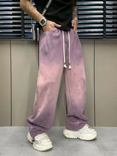 Threebooy Washed Vintage Baggy Pants Men Sport Casual Straight Sweatpants Male Elastic waist Y2k Wide leg Oversize Trousers